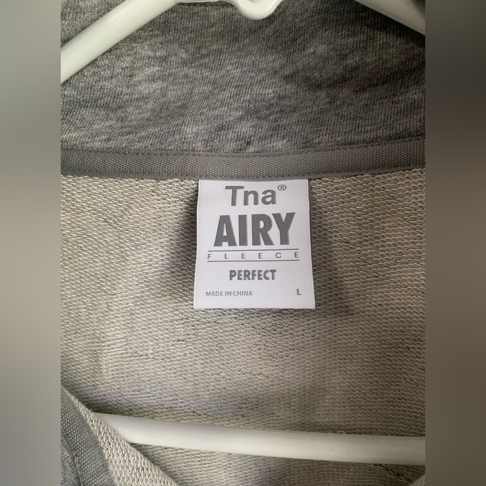 New Aritzia TNA Airy Perfect Grey Quarter-Zip Pullover French Terry Sweatshirt - Picture 10 of 12